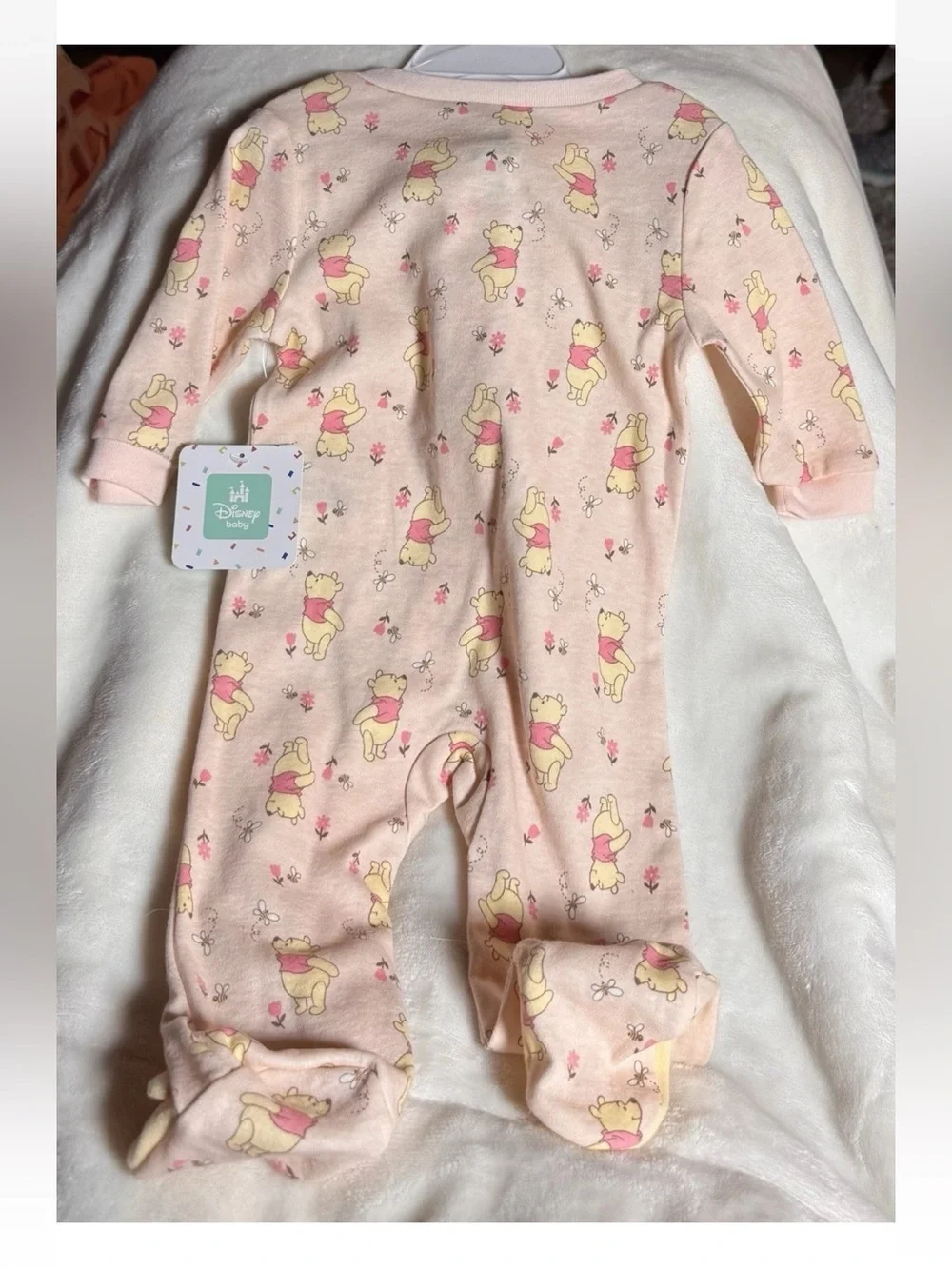 Disney Pink Winnie the Pooh Footed One-Piece Pajamas